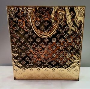 Louis Vuitton Sac Plat Gold Tone Monogram Mirror Tote